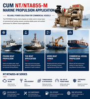 Moteur diesel marin CUM NTA855-M 240-450HP 300HP 350HP 400HP 1800RPM 6 cylindres 14L turbocompressé pour bateau
