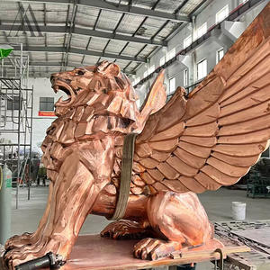 Projet <span class=keywords><strong>de</strong></span> décoration <span class=keywords><strong>de</strong></span> place publique monumentale, conception personnalisée, sculpture <span class=keywords><strong>de</strong></span> bête mythique en laiton antique <span class=keywords><strong>de</strong></span> grande taille pour l'extérieur - Product Image 1