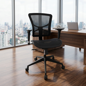 Swivel Task Mesh Office <b>Chair</b> with Adjustable Lumbar Support and Height-Adjustable Armrests - Product Image 2