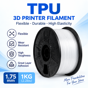 Filament d'imprimante 3D TPU 1,75 mm 1 kg Flexible Durable Haute élasticité - Product Image 1