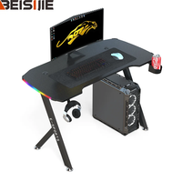 Bureau de jeu BEISIJIE KY-2 X-Frame en fibre de carbone, table fixe avec RGB et E-SPORTS