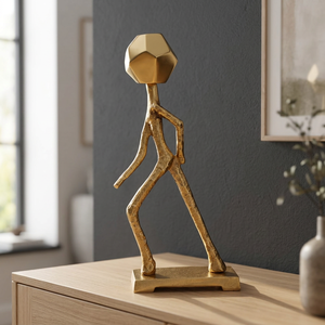 L 20.3 x B 20.3 x H 43.2 cm Human Figurine Sculpture Modern Artistic Tabletop <b>Decor</b> Handmade Geometric Design Living Room - Product Image 3