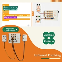 Kit de Robot Programable QMY S14 para Codificación Gráfica con Scratch y Python, Bloques de Construcción DIY, Sensor de Seguimiento IR para el Aula