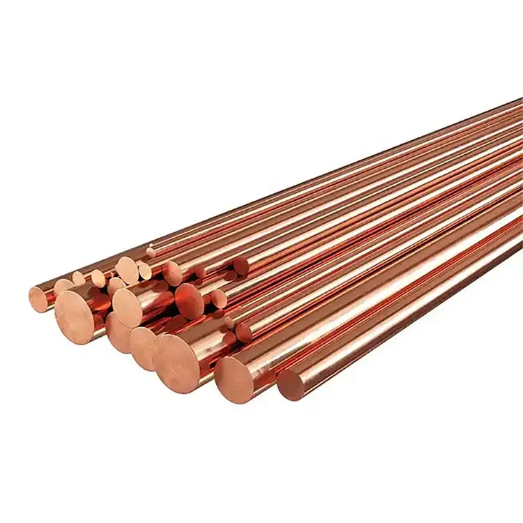 8mm 12mm 16mm Diameter Copper Earth Bar C12100 C1100 Pure Copper Bar Copper Ground Rod Price Per Kg