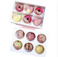 Boîte d'emballage pour donuts à 2/3/4/6 cavités avec couvercle transparent et fenêtre, idéale pour tartes aux œufs, gâteaux, pâtisseries, craquelins et biscuits, compartimentée