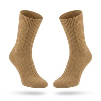 Chaussettes en laine mérinos épaisse pour jeunes avec logo personnalisé, design de revers et de semelle, confortables et thermiques pour la randonnée et le camping