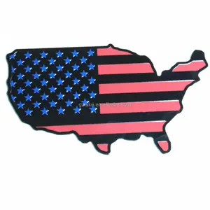 Peta Bintang Amerika Bendera Lambang 7 "Bendera Amerika Decal 3D Auto Fender Decal Logam Paduan Lencana Stiker Universal