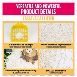 OEM ODM Smart 100% Plant-Based Odor-Control Cat Litter <b>Sand</b> Strong Clumping & Dust-Free Biodegradable Cassava for All Cats - Product Image 2