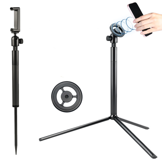 Height Adjustable Selfie Stick Magnetic Golf Ground Phone Stand Holder Mount With Tripod Spike Clip for Record Golf Swing