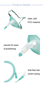 Máscara <span class=keywords><strong>de</strong></span> oxígeno <span class=keywords><strong>de</strong></span> traqueotomía cómoda y segura al tacto, Conector <span class=keywords><strong>de</strong></span> rotación 360, PVC <span class=keywords><strong>de</strong></span> grado médico - Product Image 3
