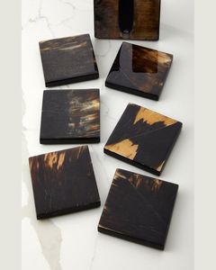 Posavasos de diseño asequibles fabricados por Buffalo Horn Utensilios de cocina de alta calidad Posavasos de cuerno Esteras Posavasos de cuerno natural de mesa - Product Image 3