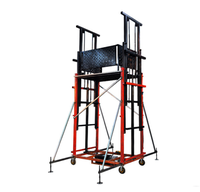 Plateforme de travail mobile électrique pliable avec échafaudage et élévateur, conception stable à vérins, plateforme élévatrice électrique pour échafaudage