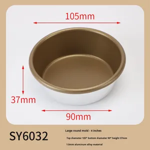 4 inch tay kéo Bun Nồi chiên không khí khuôn bánh không dính Cheesecake và chiên trứng công cụ khuôn bánh công cụ - Product Image 2