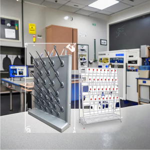 Phòng thí nghiệm cần thiết cho ống nghiệm khô giá 32 khe cắm nhựa tráng cốc rơm thoát nước Kiểm soát nước cho hóa chất - Product Image 6