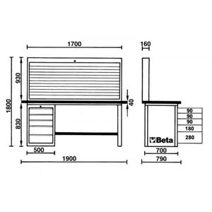 BETA-Établi MasterCargo 057001005-EAN 8014230816968 BANCS DE TRAVAIL ET TABLES - Product Image 5