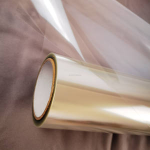 Optik olarak şeffaf PET şeffaf çift taraflı yapışkan soğuk laminasyon PET Film ruloları - Product Image 1