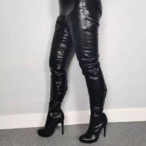 Wholesale Big Size 47 Platform Sexy Print Side Zip Women Over Knee High Boots <b>Round</b> <b>Toe</b> Thin High Long for Lady - Product Image 5