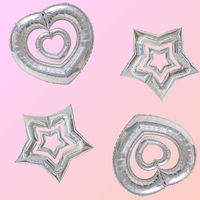Ballon en feuille d'argent brillant en forme de cœur évidé pour la Saint-Valentin et la décoration de fête de mariage