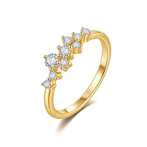 Anillo de Plata de Ley 925 con Moissanita y Piedras Multicolor Degradadas, Elegante, Apilable, para Compromiso o Boda, para Señoritas - Product Image 1