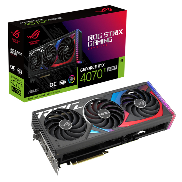 Used ASU'S ROG Strix GeForce RTX 4070 Ti SUPER 16GB GDDR6X OC Edition Gaming Video Card with AI Design Intelligent Learning GPU