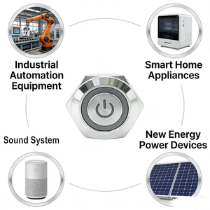 <span class=keywords><strong>Interrupteur</strong></span> à bouton-poussoir industriel efficace de 19 mm équipé d'un LED, action fluide, qualité stable, installation facile - Product Image 6