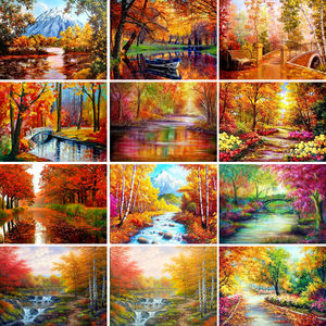 Plein carré diamant peinture <span class=keywords><strong>paysage</strong></span> coloré <span class=keywords><strong>automne</strong></span> 5D diamant broderie mosaïque point de croix décor à la maison nouvel an cadeau - Product Image 2