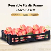 Caisses en plastique noir haute résistance pour fruits et légumes, paniers à raisins réutilisables, bacs à pêches, conteneurs à poires, petites boîtes de manutention