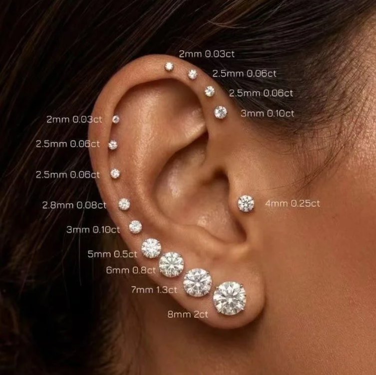 Real Silver Color Real diamond IGI Certificate Classic Anti Allergic 4Prongs 925 Silver ...