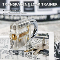 Cadenas en plastique transparent durable antivol pour la formation de serrurier, outil de pratique de déverrouillage à clé, modèle de démontage visible pour l'entraînement aux techniques de crochetage 50MM