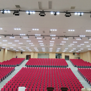 Yi Jian Auditorium <b>Chairs</b> Plastic <b>Shell</b> Red Aluminum Legs With Handrails For Lecture Hall Theater Seating - Product Image 4