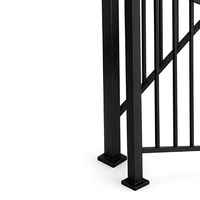 Rampe d'escalier en acier inoxydable soudé, pour intérieur et extérieur, balcon, main courante d'escalier, SS304 SS316, tube carré noir sur mesure
