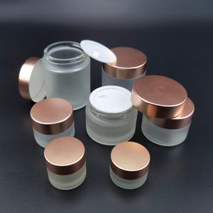 5ml 10ml 15ml 20ml 30ml 50ml 60ml Straight Round <b>Rose</b> Gold Lid Cosmetic Face Cream Jar Pink Glass Cream Jars with Spoon - Product Image 6