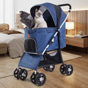 Cheap Wholesale Small Pet Stroller For Small Dog Cat Touring Easy Folding Trolley