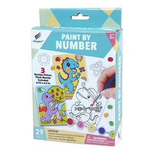 Artisanat Set Bricolage Pour Enfants Dinosaur Pictures Kit de pintura Peinture Par Chiffres Sur Toile Sans Cadre - Product Image 1