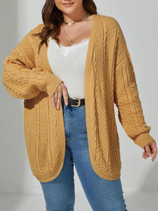 OFF20 %, venta al por mayor, cárdigan de punto con <span class=keywords><strong>cuello</strong></span> en V y temperamento de Color sólido para <span class=keywords><strong>mujer</strong></span>, abrigo de suéter transfronterizo sencillo sin botones que combina con todo - Product Image 5