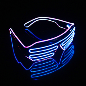 Obturador Light Up Gafas LED Gafas de sol EL Wire Neon Rave Gafas para discotecas Fiesta Mascarada Cosplay - Product Image 1