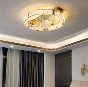 Lámparas de techo LED de cristal redondas modernas para el hogar, oficina, comedor, dormitorio, Villa, Hotel, con cubierta de hierro acrílico IP44 y base de metal - Product Image 4