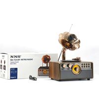 Radio rétro NNS NS-7231BT avec haut-parleur, FM/AM/SW 3 bandes, USB/TF, batterie Li-ion 1800mAh 18650, Bluetooth sans fil, câble USB, bouton rétroéclairé