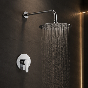 Ensemble de douche mural moderne doré en gros, avec sortie supérieure en acier inoxydable 304, optionnel 8-16 pouces, en laiton mural - Product Image 5