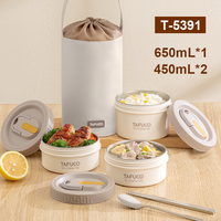 Ensemble de boîtes à repas isothermes en acier inoxydable 18/10 à double paroi, chauffables, pour les travailleurs de bureau, utilisation en extérieur, micro-ondable