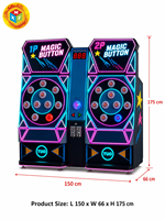 Machine de jeu d'arcade Magic Button pour deux joueurs, bataille de réaction avec éclairage LED pour centre commercial