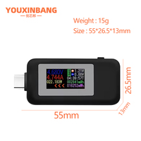 Testeur USB Type-C KWS-1902C, courant 0-5A, tension 4-30V, écran couleur 0,96 pouce, capacité 0-999999mWh, chargeur USB, compteur de puissance