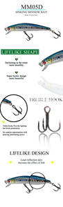 Nouvelle Arrivée Spéciale LUTAC 7g 9.3g Leurre de Pêche Minnow Appât Dur pour <span class=keywords><strong>Truite</strong></span> et Black-bass avec Hameçons Triples - Product Image 5