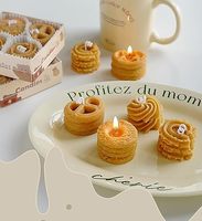 Bougie parfumée en forme de biscuits, bougie décorative en cire de soja à l'arôme de biscuits, pour la table, accessoire photo, anniversaire, méditation, soulagement, ambiance, yoga