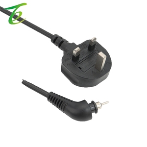회전식 꼬리부분이 있는 영국 표준 AC 전원 코드 2심 영국 플러그 코드 3핀 검정색 전선 회전식 플러그 - Product Image 2