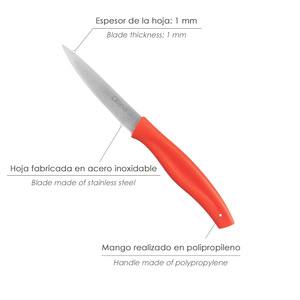 Coltello da cucina Nuuk, lama in acciaio inossidabile, 9 cm, rosso (1 unità) - Product Image 4