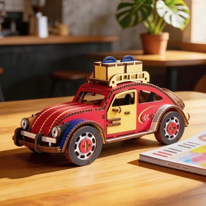 Puzzle 3D in Legno Personalizzato MCX, Modello di Auto Beetle, Ornamento <span class=keywords><strong>da</strong></span> Scrivania Fai-<span class=keywords><strong>da</strong></span>-Te Artigianale |   51-100 Pezzi Età Consigliata 14+ - Product Image 2