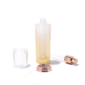 Ensemble de soins de la peau en verre hexagonal personnalisé à six côtés, plaqué or rose, cosmétique 40ml 90ml 110ml <span class=keywords><strong>50g</strong></span> - Product Image 3