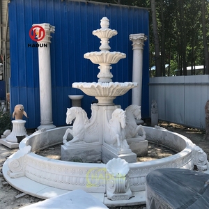 <span class=keywords><strong>Fontaine</strong></span> d'eau de cheval en marbre blanc naturel de taille personnalisée de nouveau design pour cour - Product Image 6