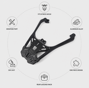 KYMCO AK550 Motosiklet Arka Bagaj Rafı Alüminyum Alaşımlı Döküm Tek Parça Mat Siyah Yeni Modifiye - Product Image 1